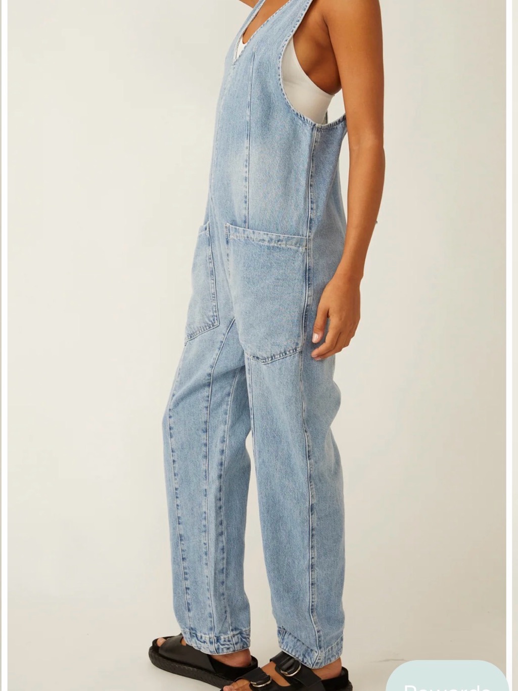 We The Free Light Wash Denim Overalls